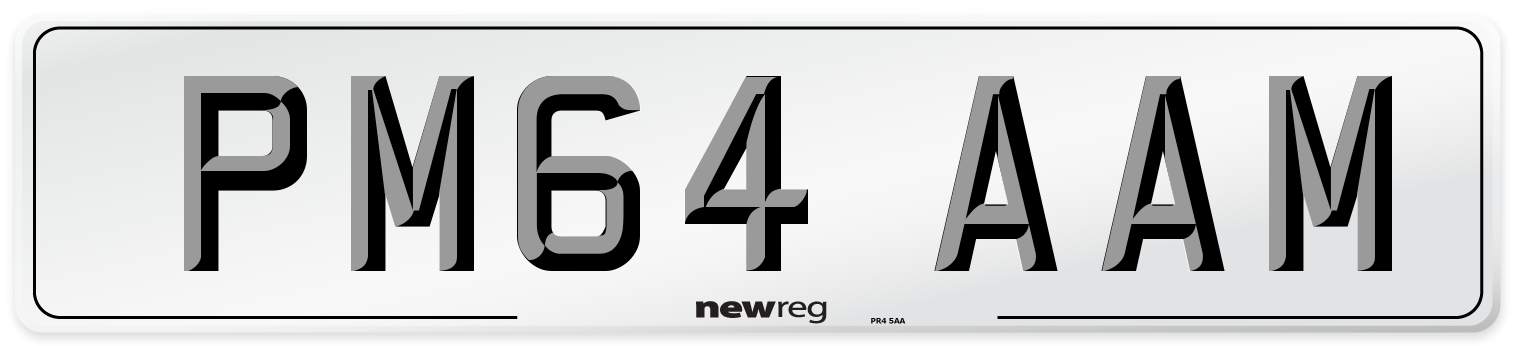 PM64 AAM Number Plate from New Reg